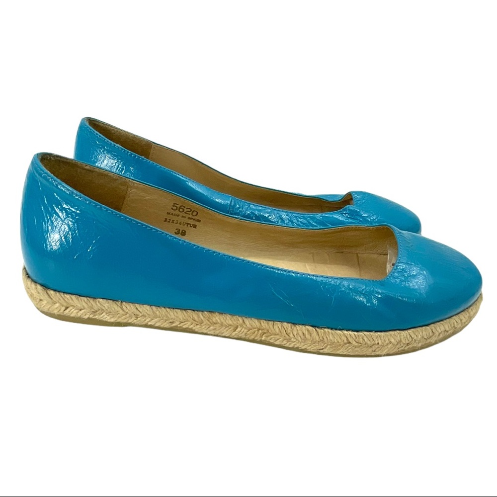 Topshop Blue Patent Leather Espadrilles